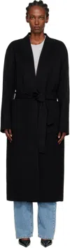Rohe Black Double-faced Wool Coat In Black