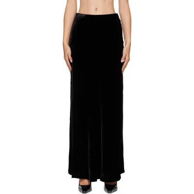 Rohe Black Fluid Velvet Maxi Skirt In 001_308 Black