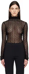 Rohe Geometrical Lace Long Sleeves Top In 001_308 Black
