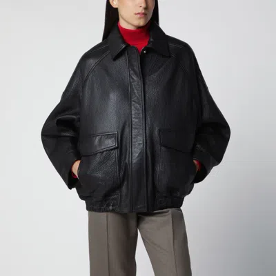 Rohe Róhe Black Grained Leather Jacket