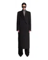 Rohe Black Double Breasted Tailored Coat In Black Nero   #000000