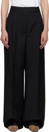 Rohe Black Mid-waist Tailored Trousers In Black
