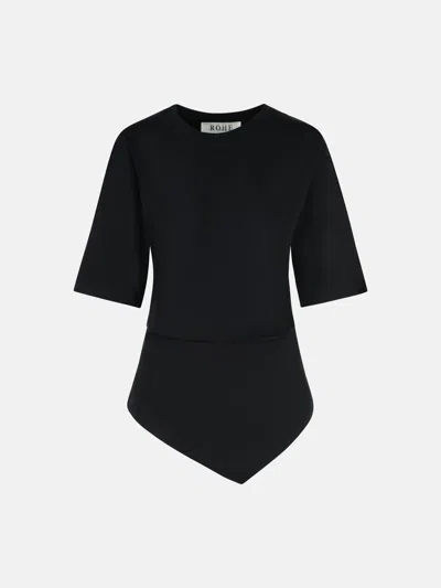 Rohe Black Organic Cotton Woven T-shirt