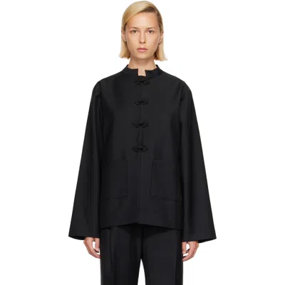 Rohe Black Pankou Closure Jacket In 001_308 Black
