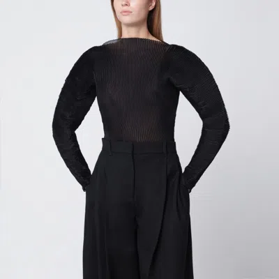 Rohe Black Pleated Sculptural Top