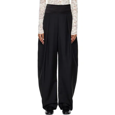 Rohe Black Puck Sculptural Cumberband Trousers