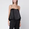 Rohe Black Satin Peplum Top In Black