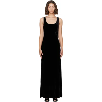 Rohe Black Scoop-neck Velvet Maxi Dress In 001_308 Black