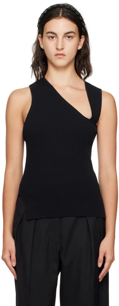 Rohe Black Slanted Tank Top In Noir