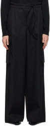 Rohe Black Tailored Cargo Trousers In 001 Black