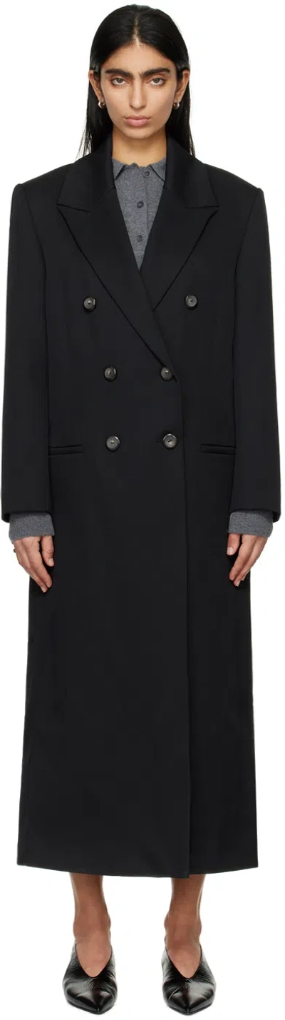 Rohe Black Tailored Coat In 138 Noir