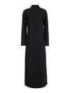 Rohe Black Turtleneck Dress With Fringes All-over In Black