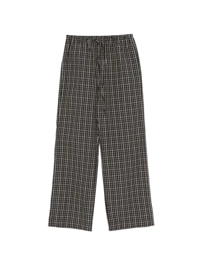 Rohe Róhe Black Two-tone Plaid Pyjama Pants In Gray
