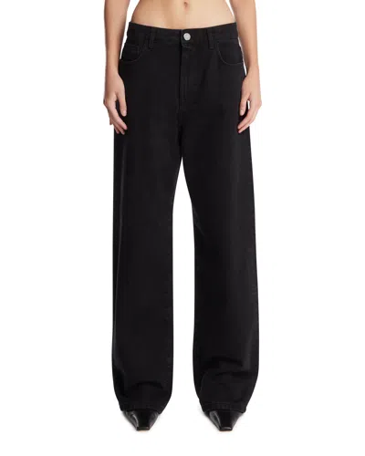 Rohe Black Wide-leg Jeans In Black Nero   #000000
