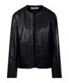 Rohe Whipstitch-trim Collarless Jacket In Black