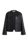 Rohe Whipstitch-trim Collarless Jacket In Black