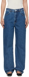 ROHE BLUE HIGH-WAISTED STRAIGHT LEG JEANS