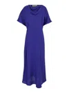 Rohe Fluid Draped Silk Midi Dress In Blue