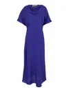 Rohe Fluid Draped Silk Midi Dress In Blue