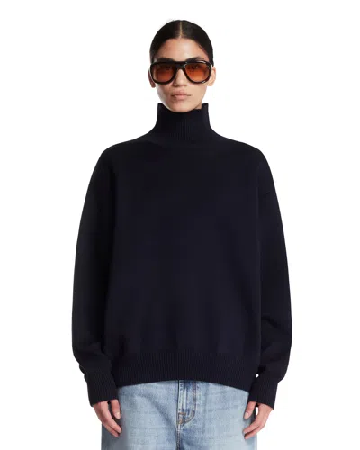 Rohe Blue Wool Turtleneck Sweater In Blue Blu   #03326c