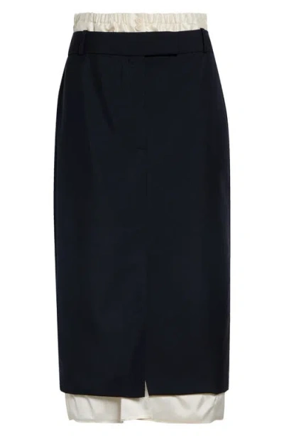 Rohe Róhe Boxer Detailed Virgin Wool & Mohair Pencil Skirt In Black