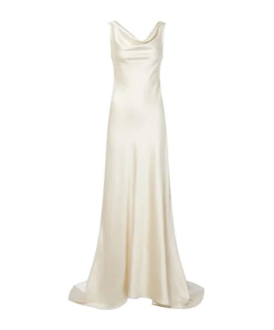 Rohe Bridal Draped Satin Gown In White