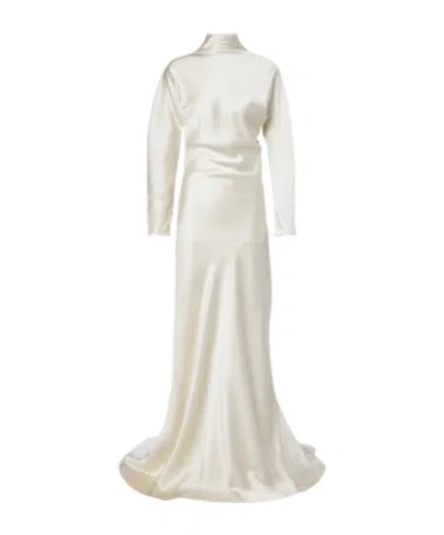 Rohe Bridal Draped Satin Gown In White