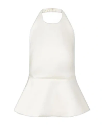 Rohe Bridal Peplum Halterneck Top In White