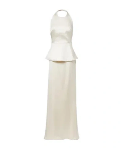 Rohe Bridal Peplum Satin Gown In White