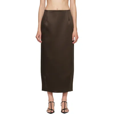 Rohe Brown Balloon Column Midi Skirt