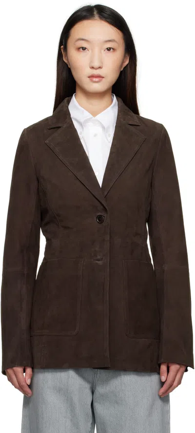 Rohe Brown Cinched Suede Blazer