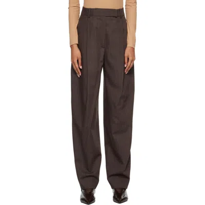 Rohe Brown Daria Single Pleat Straight Leg Trousers