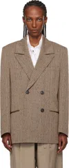 Rohe Herringbone Double-breasted Blazer In Green