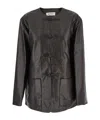 Rohe Brown Jacket With Front Toggle Closure In Leather Woman In Brown