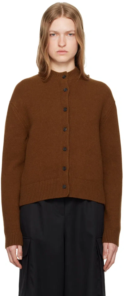 Rohe Brown Short Boiled Cardigan In 220 Rust