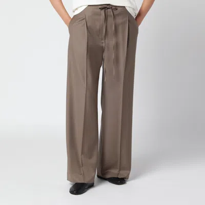 Rohe Pleated Virgin Wool Wide-leg Pants In Brown