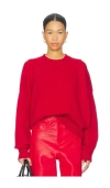 Rohe Brushed Wool Crewneck Sweater In Red