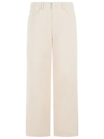 Rohe Róhe 'bruun' Baggy Jeans In Cream Cotton In Neutral