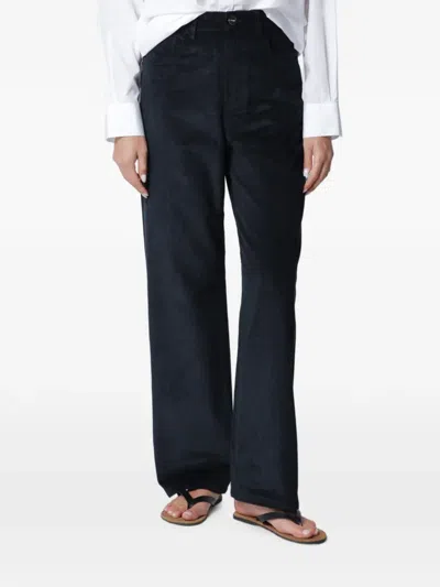 Rohe Bruun Wide-leg Corduroy Trousers In Blue