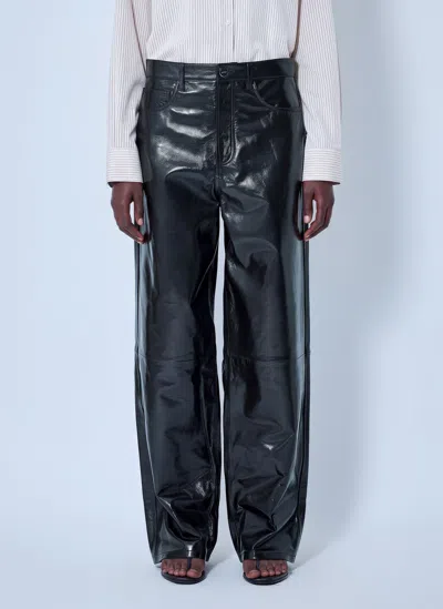Rohe Bruun Lacquer Baggy Trousers In Black