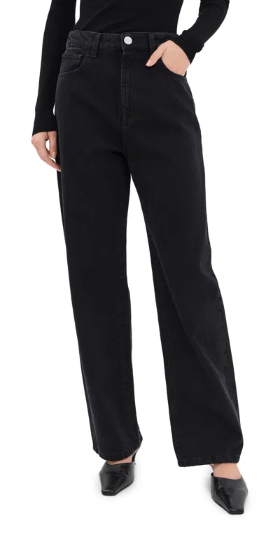 Rohe Bruun Signature Baggy Denim Jeans Black In Multi
