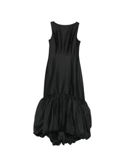 Rohe Bubble-hem Scoop-back Midi Dress In Black
