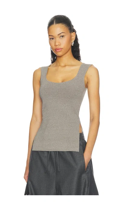 Rohe Bustier Shaped Side Slit Top In Gray