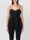 Rohe Paneled Duchesse-satin Peplum Bustier Top In Black