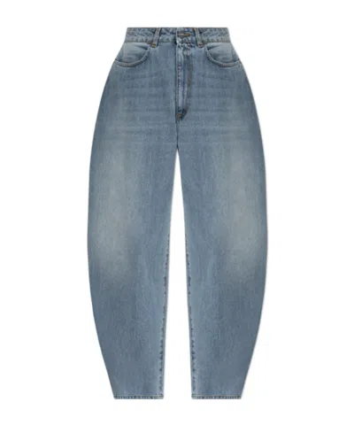 Rohe Róhe Button Detailed Straight Leg Jeans In Blue