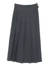 Rohe Buttoned Midi Pleated Skirt In Gray