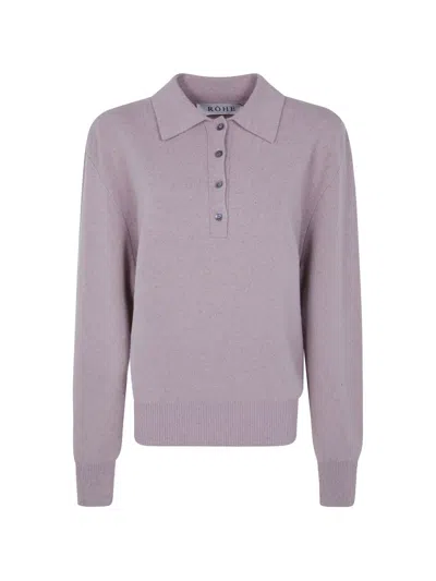 Rohe Button-fastening Knitted Sweater In Purple
