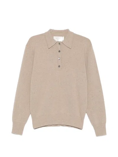 Rohe Button-fastening Polo-collar Sweater In Neutral