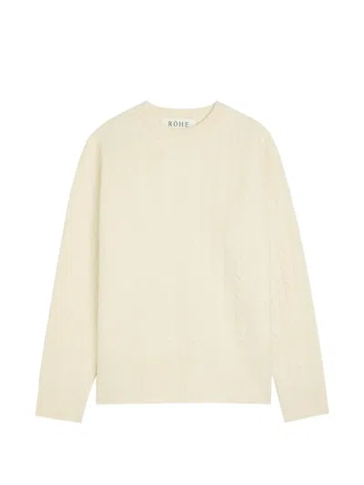 Rohe Cable-knit Crew-neck Sweater In Neutral