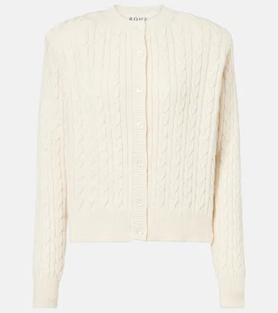 Rohe Róhe Cable-knit Cotton And Wool Cardigan In Neutral